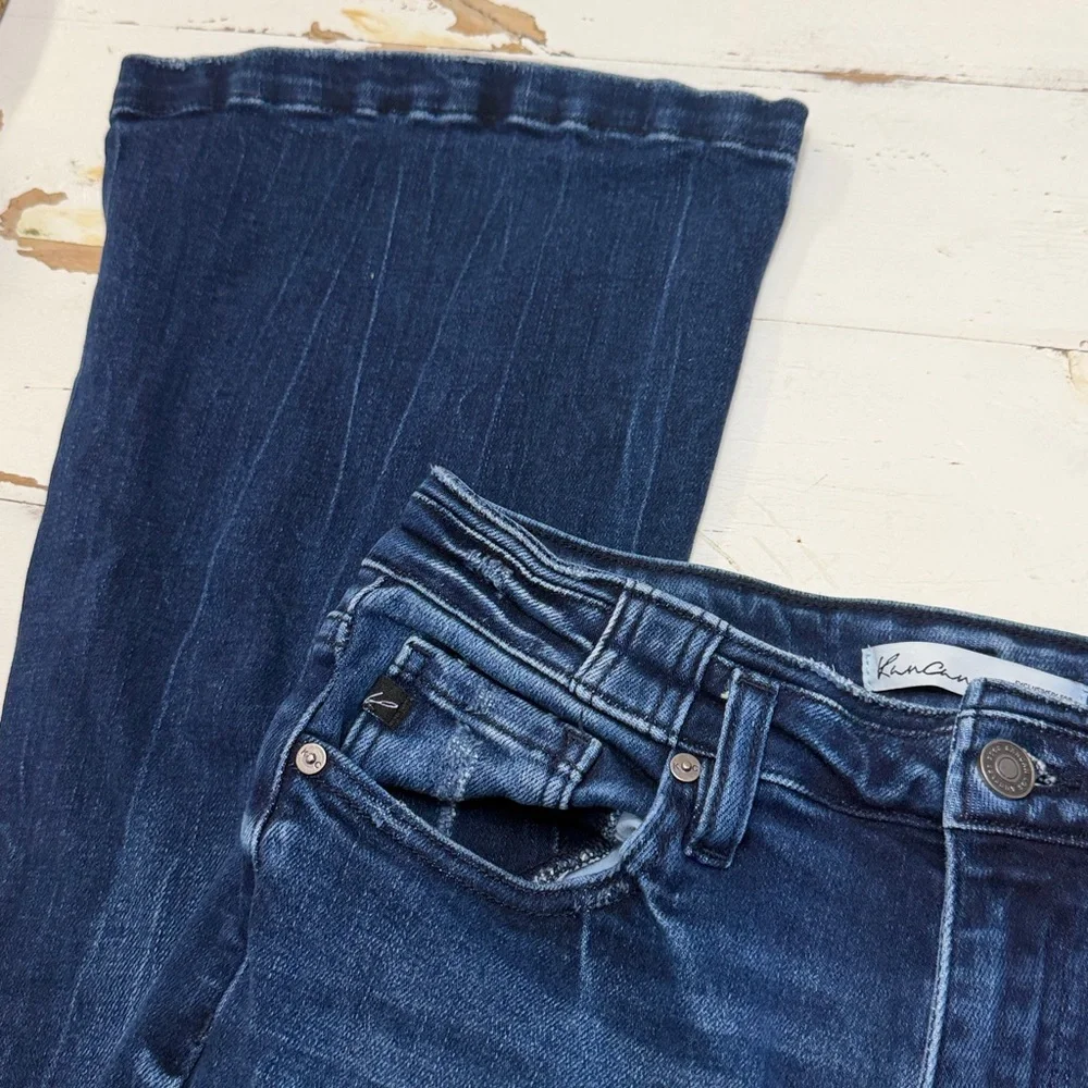 KanCan High Rise Dark Wash Flare Jeans - Picture 3 of 15